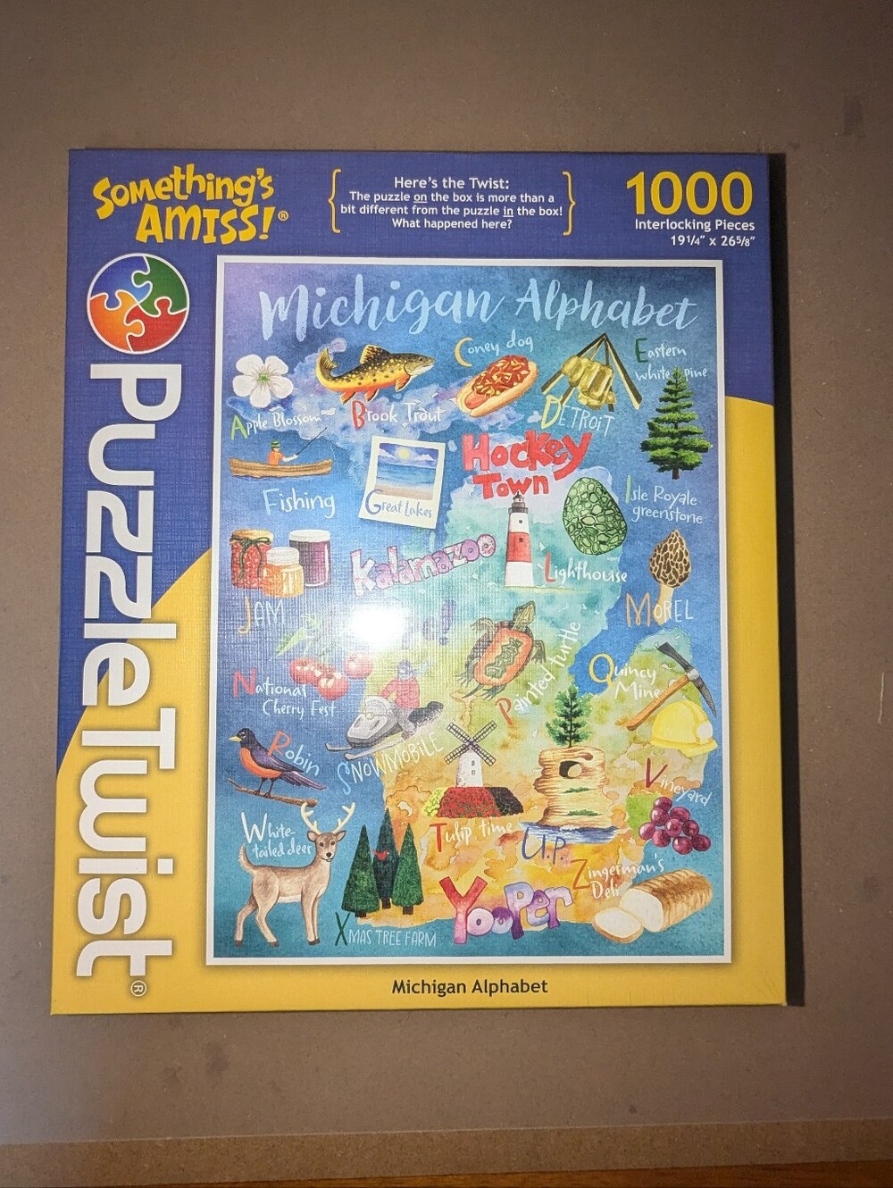 NIB 1000 Puzzle Twist Puzzle- Michigan Alphabet